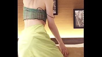 Japanese beautiful girl wearing a navel baring outfit