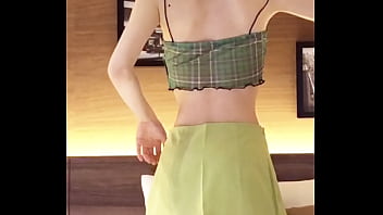 Japanese beautiful girl wearing a navel baring outfit