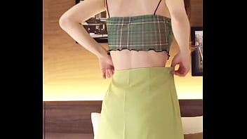 Japanese beautiful girl wearing a navel baring outfit