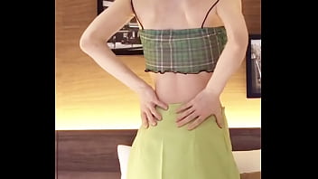 Japanese beautiful girl wearing a navel baring outfit