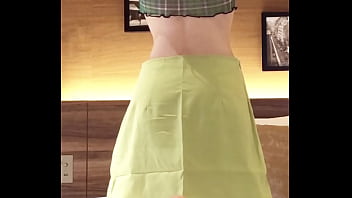 Japanese beautiful girl wearing a navel baring outfit