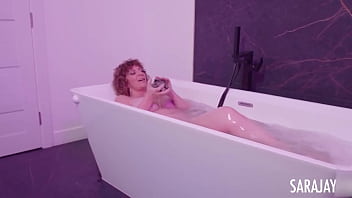 Sara jay's playing her tits bathtub pleasure big tits & ass