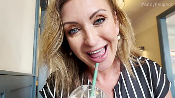 Public pov blowjob from hot big tits milf julia north inside coffee shop