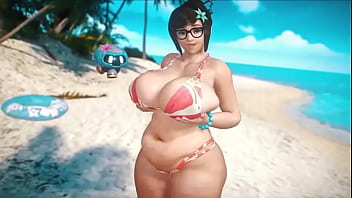 Mei at the beach