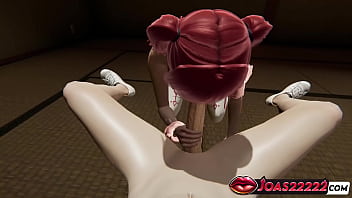 3d hentai featuring hot anime girl iris hot blowjob for big dick glory hole mouth action titjob teasing with massive sperm loadout in honey select 2