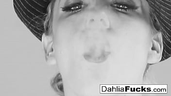 Sexy blonde fucks herself good