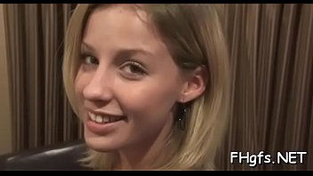 Appealing blonde teenager fingered and fucked hard