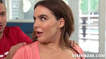 Busty milf wraps her huge tits around stepson's cock