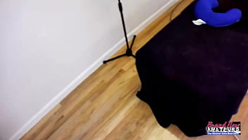 Busty mature brunette celeste deepthroats a big cock and swallows cum