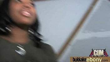 Hot ebony bukkake gangbang 17