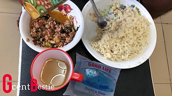 I catch my stepsister in the kitchen and we end up having real sex this sunday morning