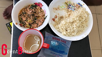 I catch my stepsister in the kitchen and we end up having real sex this sunday morning