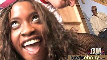 Ebony gets fucked in all holes by a group of white dudes 27