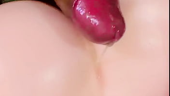 Fucking my new massager and cumshot on ass