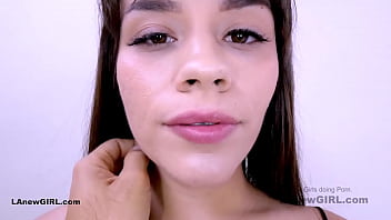 Stunning brunette fucks producer