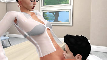 Young teacher helps student to correct grades porn with young