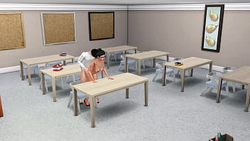 Young teacher helps student to correct grades porn with young