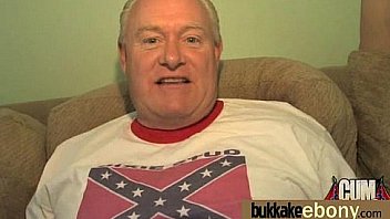 Ebony chick fucked hard in group sex action 15