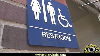 Horny lady enjoys gloryhole cocksucking interracial 25