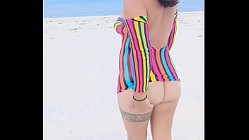 Flashing in the beach show my tits and pussy Flashing in the beach show my tits and pussy