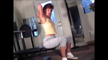 Maria shadoes redhead milf shows perky tits in the gym bts