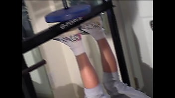 Maria shadoes redhead milf shows perky tits in the gym bts