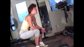 Maria shadoes redhead milf shows perky tits in the gym bts