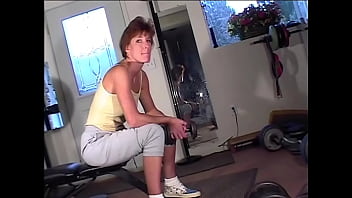 Maria shadoes redhead milf shows perky tits in the gym bts