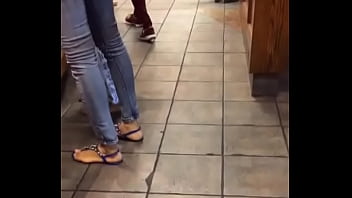 Tall ebony candid feet