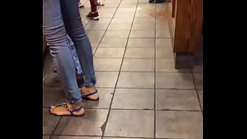 Tall ebony candid feet