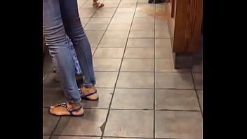 Tall ebony candid feet