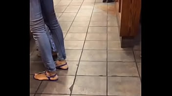 Tall ebony candid feet