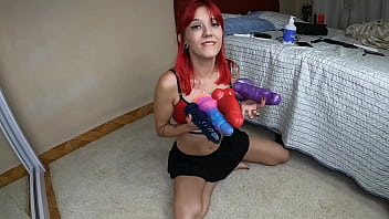 My anal ride with my 4 different dildos which do you prefer the big one or the huge one