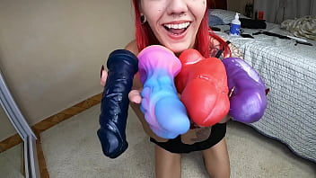 My anal ride with my 4 different dildos which do you prefer the big one or the huge one