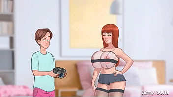 Horny stepbro got a sloppy deep throat by slutty visitor