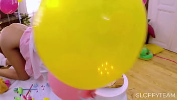 Birthday cake smashed deep throat food fetish