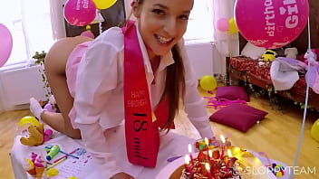 Birthday cake smashed deep throat food fetish