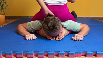 Foot humiliation wrestling asian barefoot wins the match