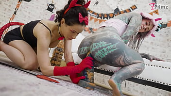 Anal pornstars anuskatzz and stacy bloom atm lesbian pussy licking big dildo xl sextoy halloween special play