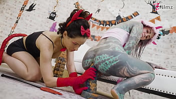 Anal pornstars anuskatzz and stacy bloom atm lesbian pussy licking big dildo xl sextoy halloween special play