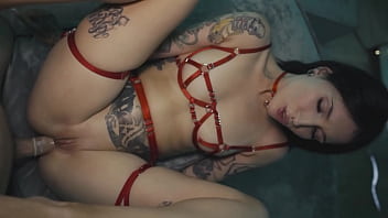 The girl is great at sucking and stretching her ass while kneeling in front of me