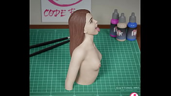 3d render turnaround of riley pornstar