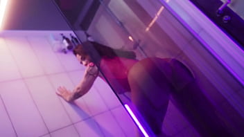 Shower fuck with dildo