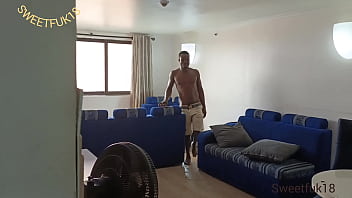 Sexy ebony latina came to charge her phone in my apartment but i can't resist her yummy shaved pussy