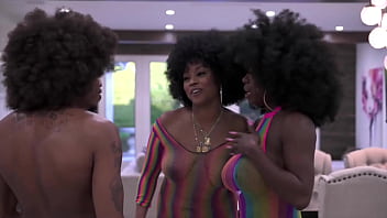 Groovy ebony bbc threesome