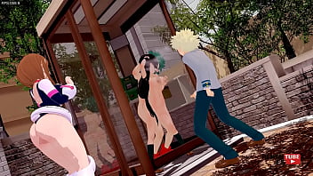 My Hero Academia Hentai Midoriya Having Sex With Froppy While Ochako See Them & Katsuki Bakugou Handjob Seeing It thumbnail