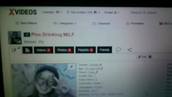 Rejected verification video of "piss drinking milf" account on xvideos