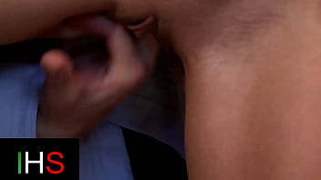 Beautiful blonde girl with blue eyes takes it in the ass