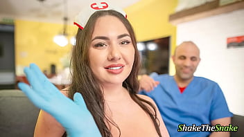 Shake the snake a busty bbw cosplaying as a nurse in nailed hard