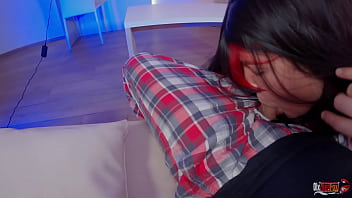 Cute stepsis gives her stepbrother a great blowjob and swallows his cum